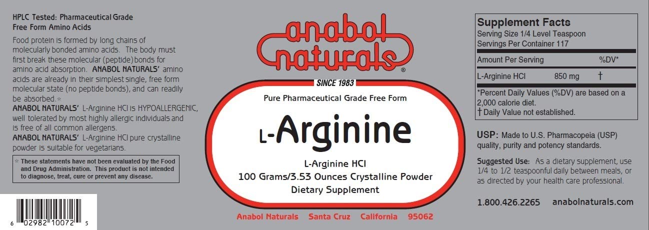 Anabol Naturals Nitric Oxide (N.O.) Stack L-Arginine & L-Citrulline Powder, 7.05 oz