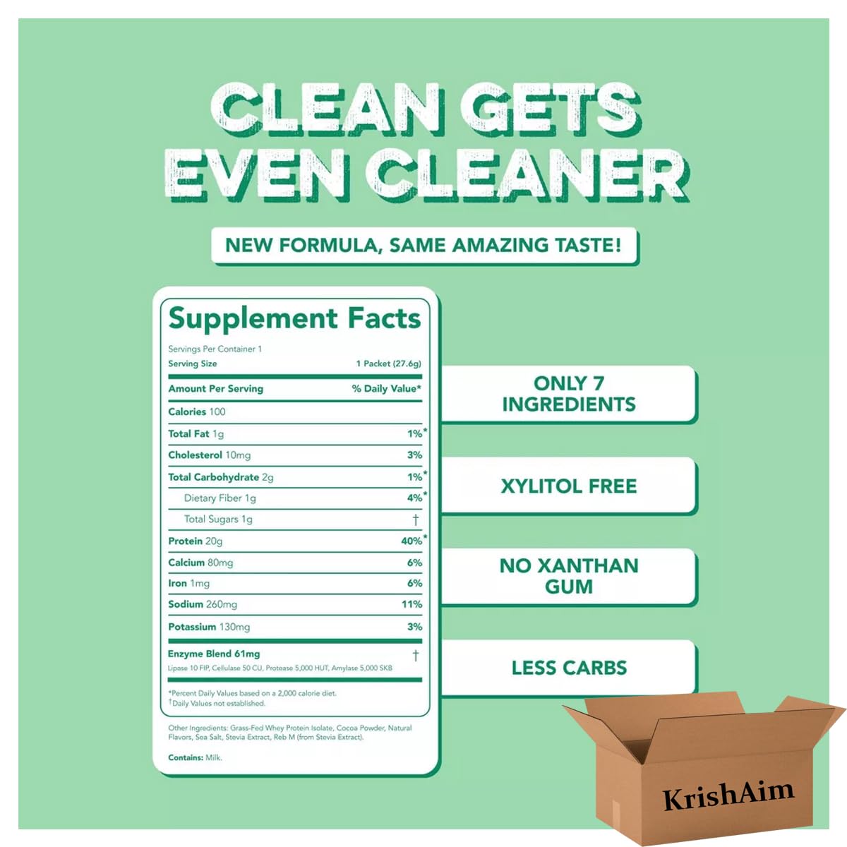 Generic Clean Simple Eats Protein Powder Mint Chocolate Cookie Stick, Pack of 4