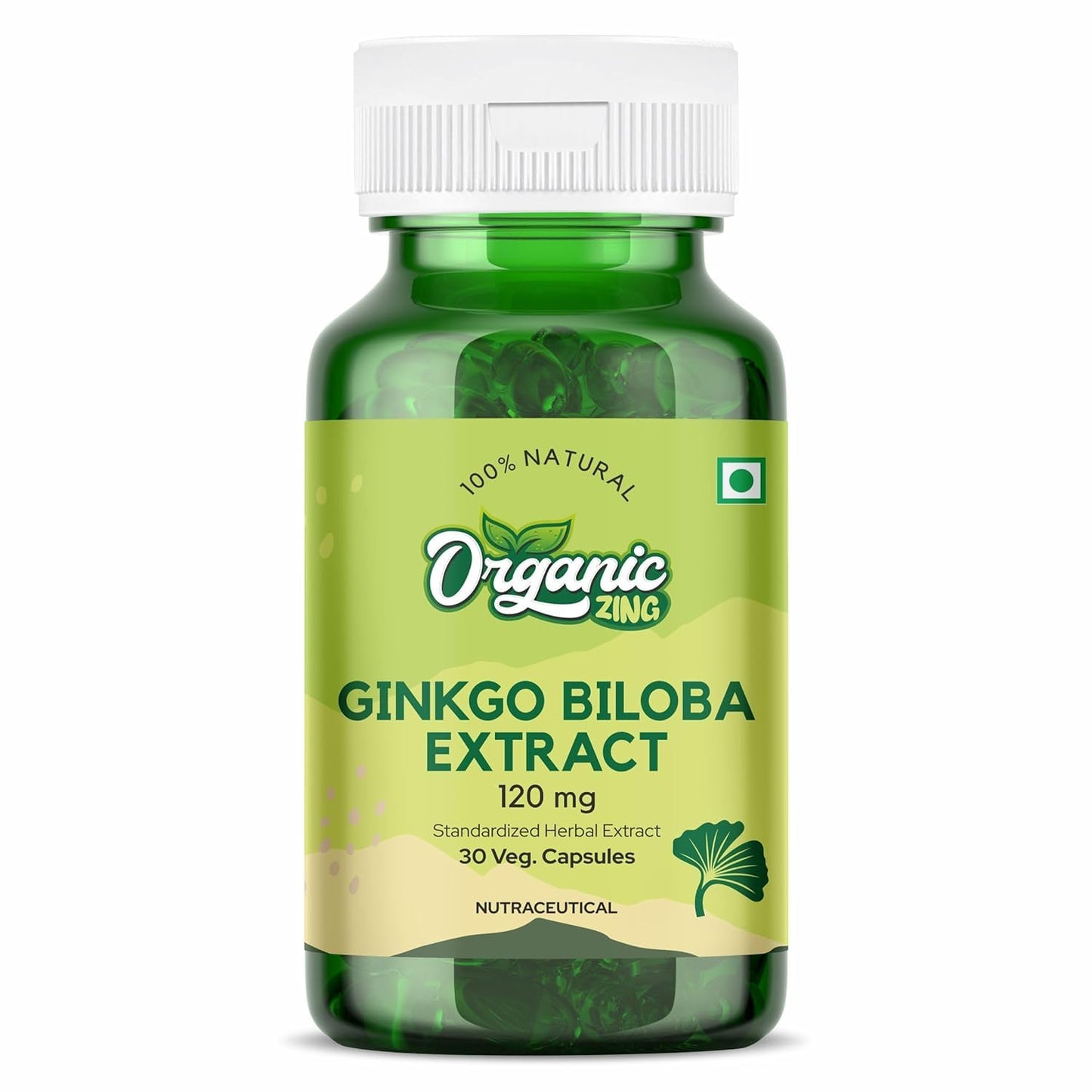 ORGANIC ZING Ginkgo Biloba Extract 120 mg Capsule, 30 Capsules