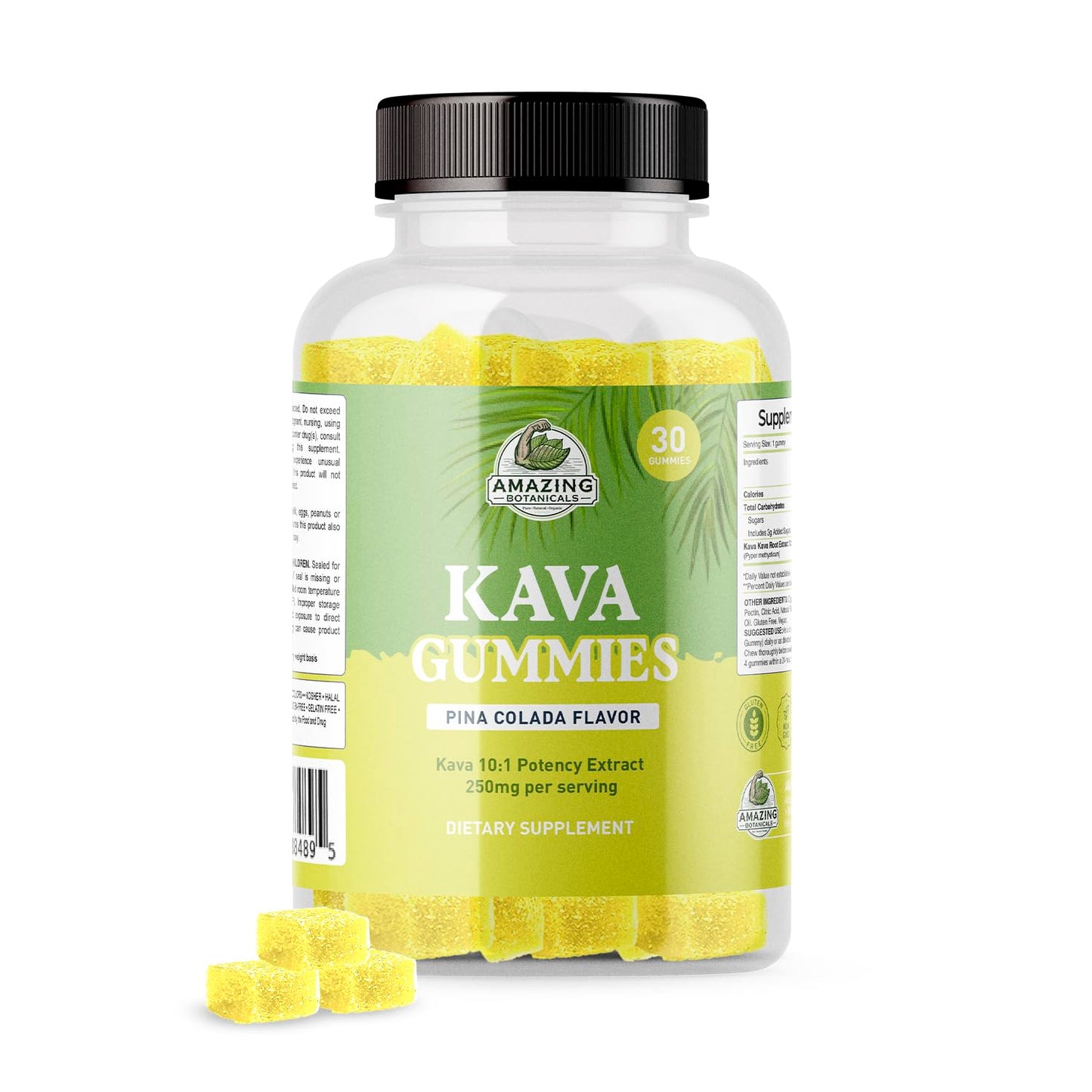 Amazing Botanicals Tropical Pina Colada Kava Gummies, 30 Count