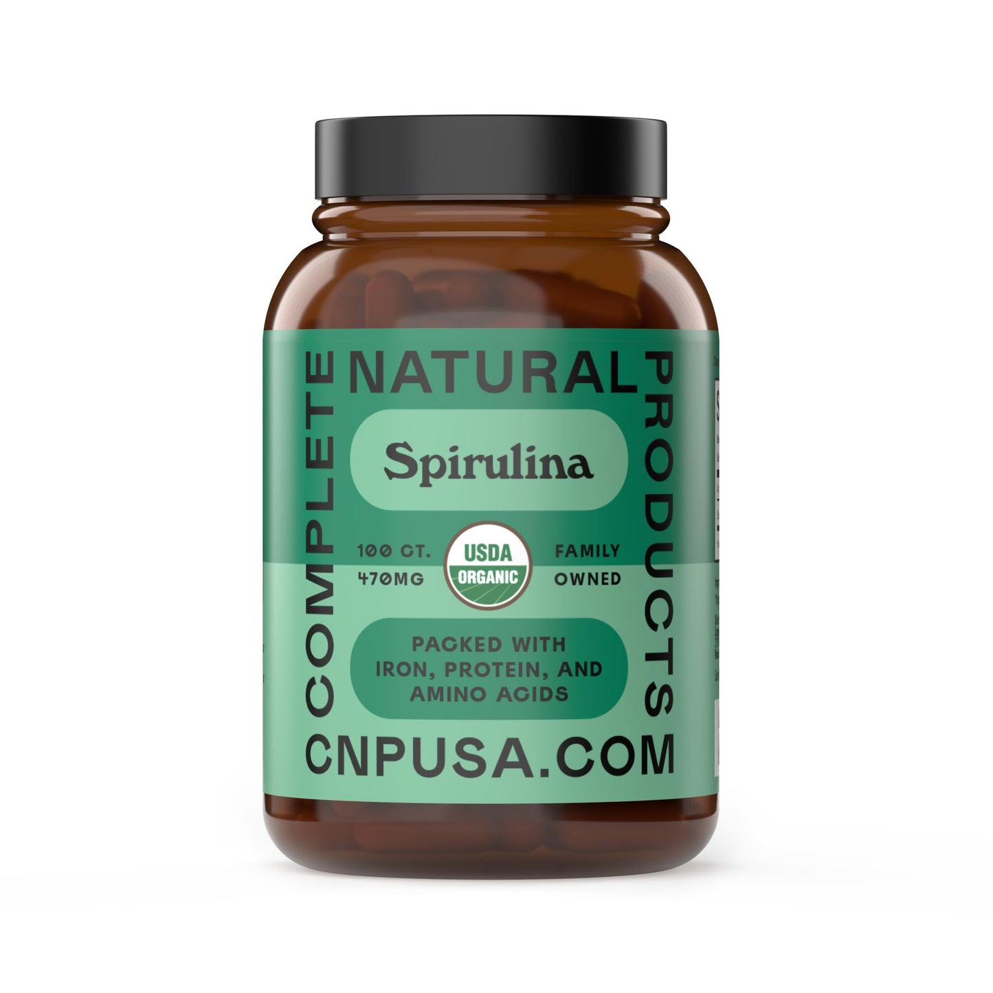 Complete Natural Products Pure Hawaiian Blue Green Spirulina Powder Capsules, 100 Count