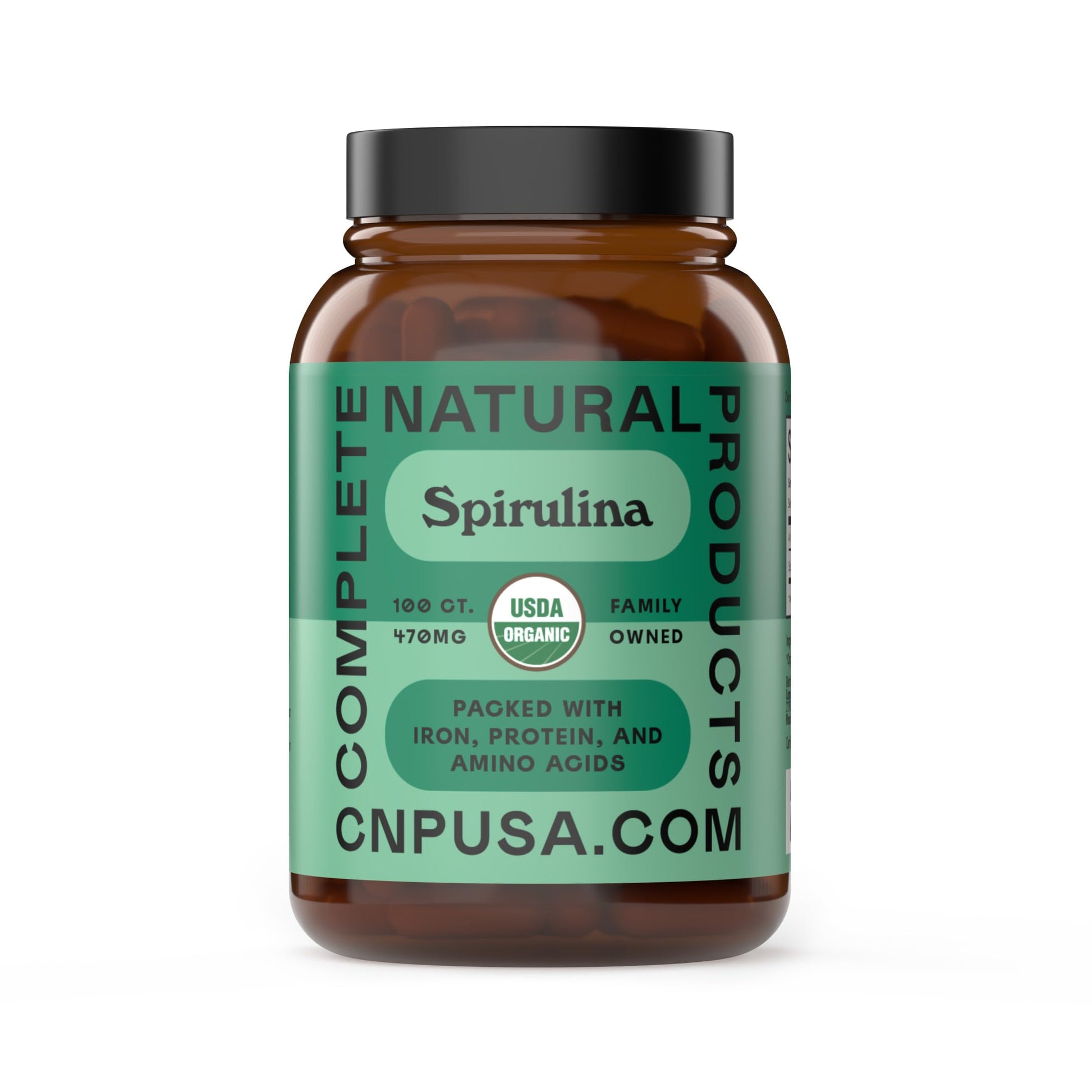 Complete Natural Products Pure Hawaiian Blue Green Spirulina Powder Capsules, 100 Count