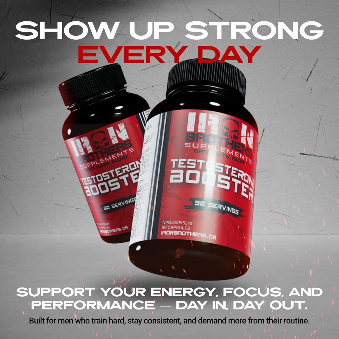 Iron Brothers Supplements Men’s Testosterone Support Capsules, 90 Count