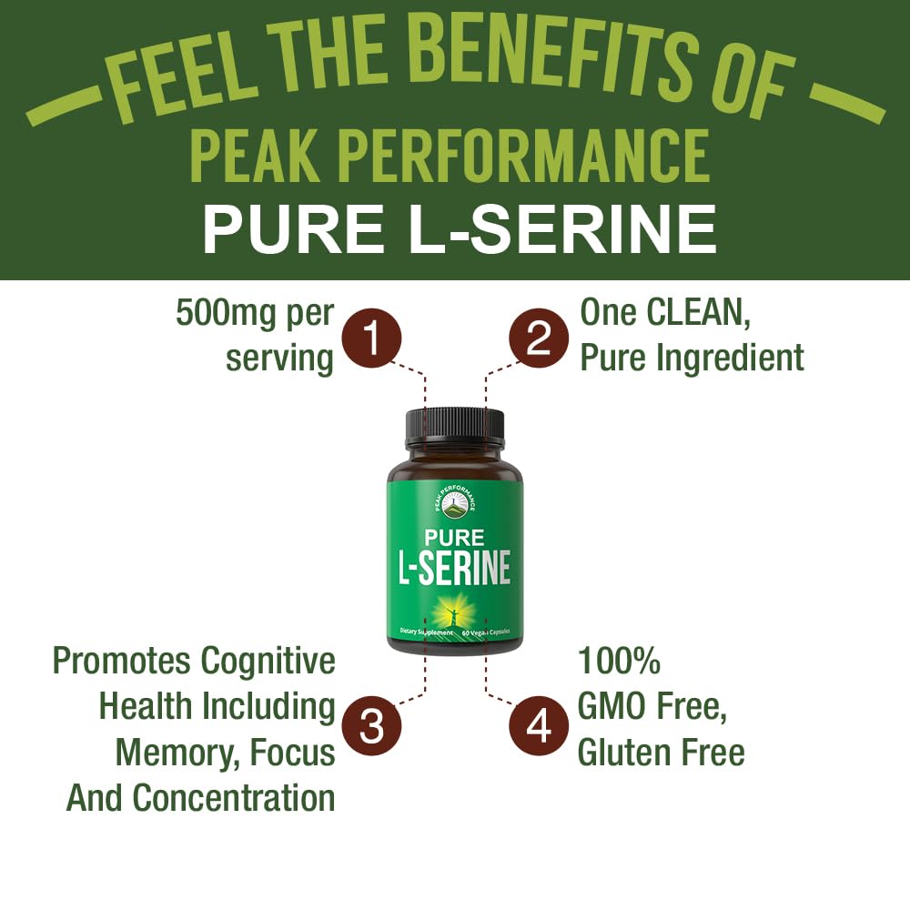 Peak Performance L-Serine Capsule 500mg, 60 Count