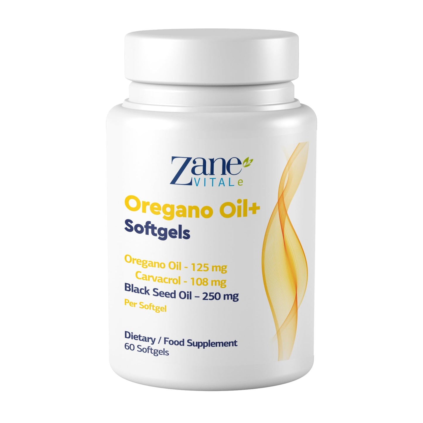 Zane VITALe Oregano Oil+ Oil of Oregano & Black Seed Oil Softgels, 60 Count