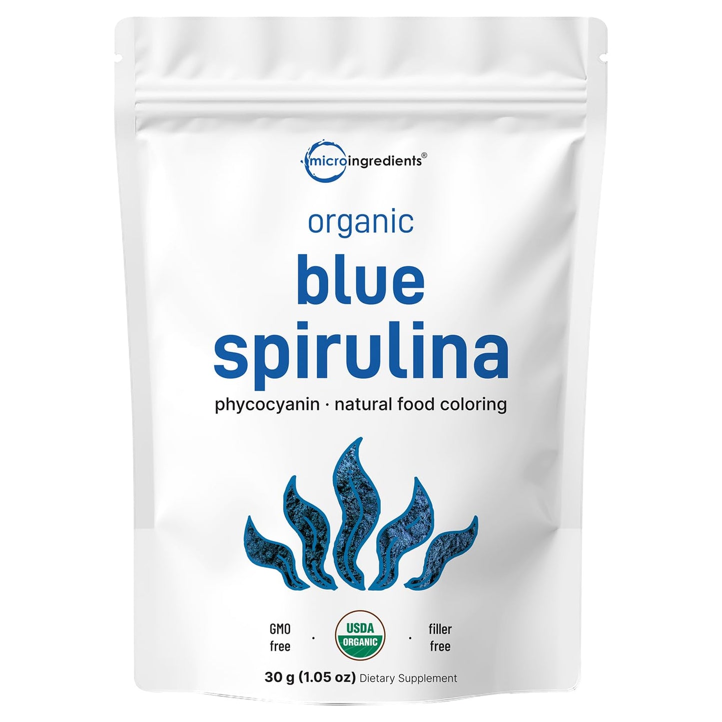Micro Ingredients Organic Blue Spirulina Powder (Phycocyanin Extract), 1.06 oz