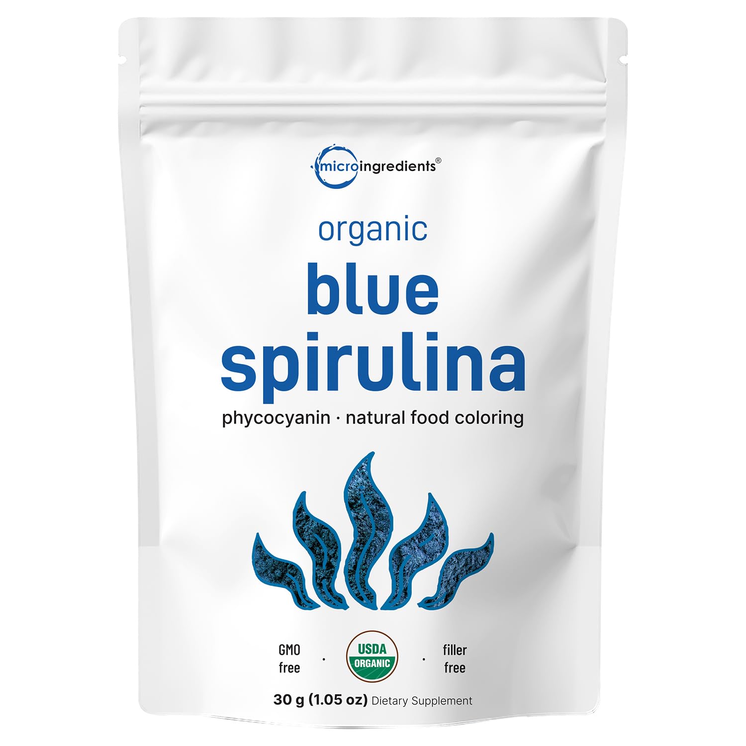 Micro Ingredients Organic Blue Spirulina Powder (Phycocyanin Extract), 1.06 oz