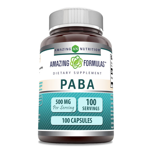 Amazing Nutrition PABA 500 mg Supplement Capsules 100 Count