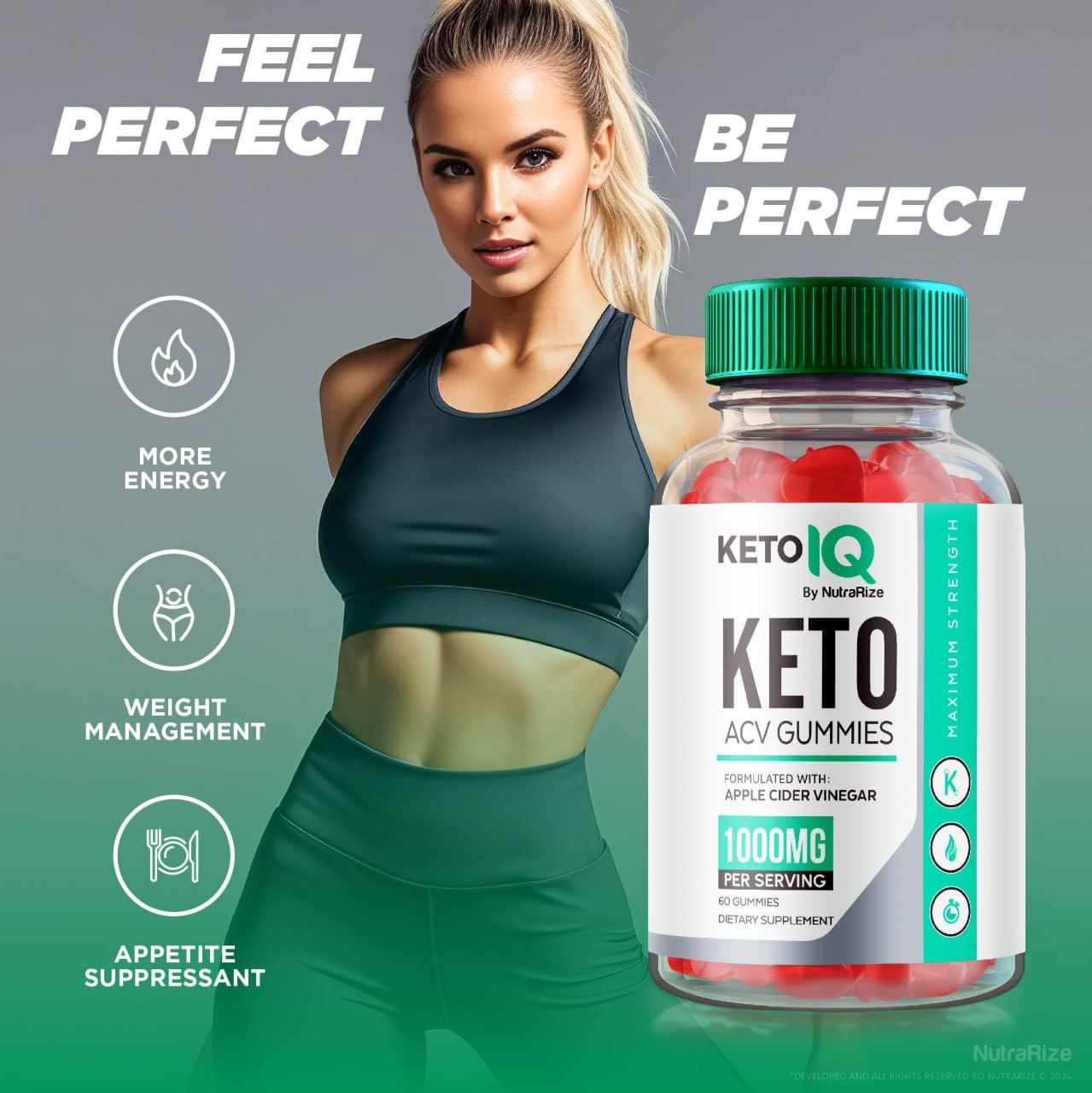 NutraRize Keto IQ Keto ACV Gummies 120 Gummies