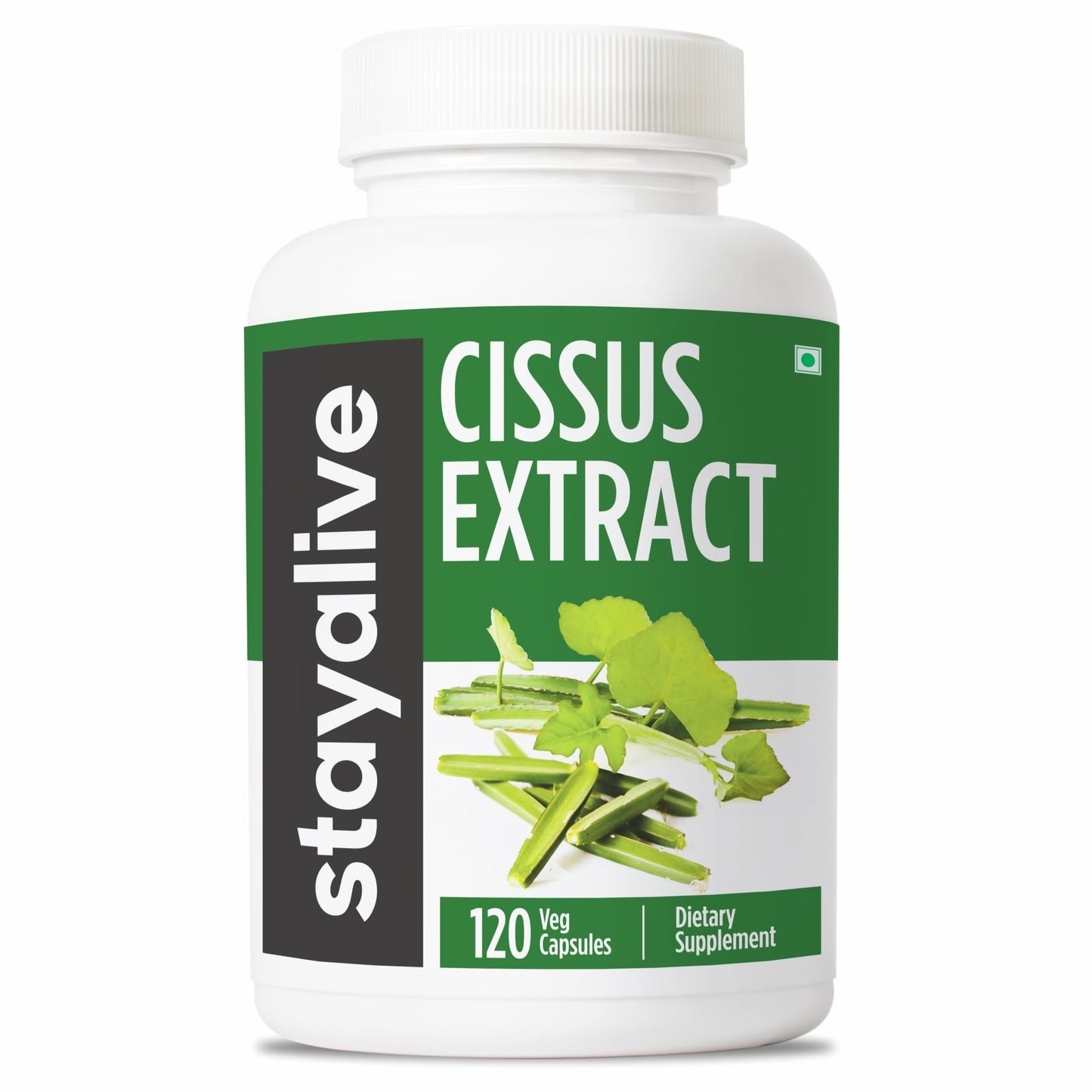 STAY ALIVE Cissus Quadrangularis Supplement 1000mg Capsule, 120 Count