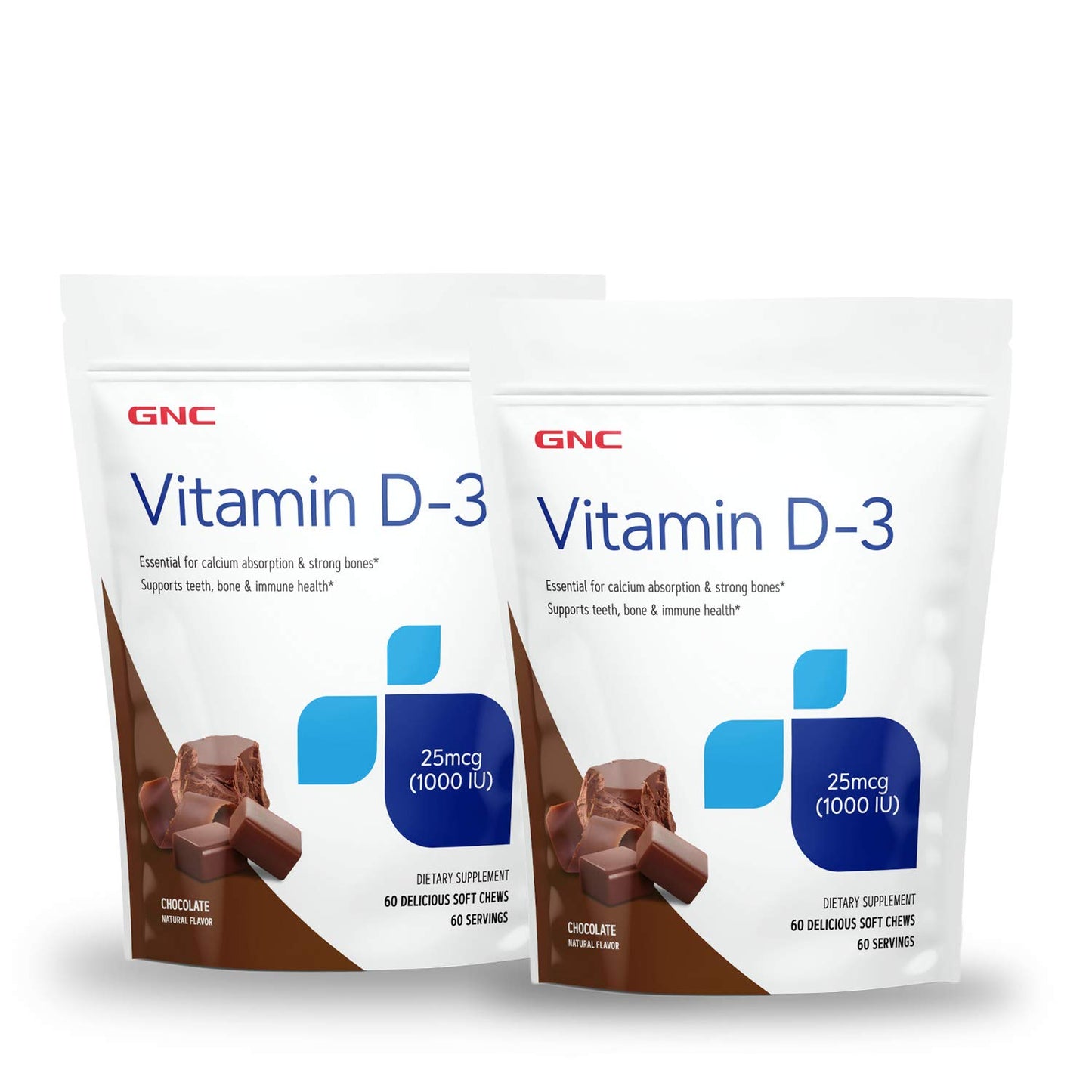 GNC Vitamin D-3 Soft Chews 1000IU Chocolate - 120 Count