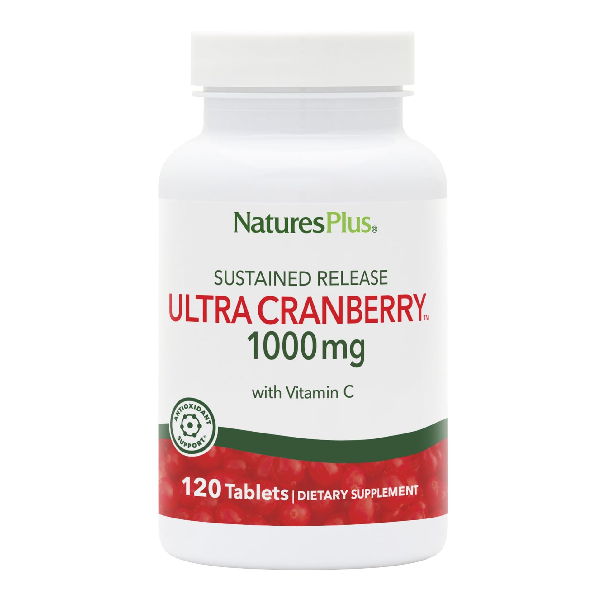 NaturesPlus Ultra Cranberry Sustained Release 1000mg Tablets, 120 Count