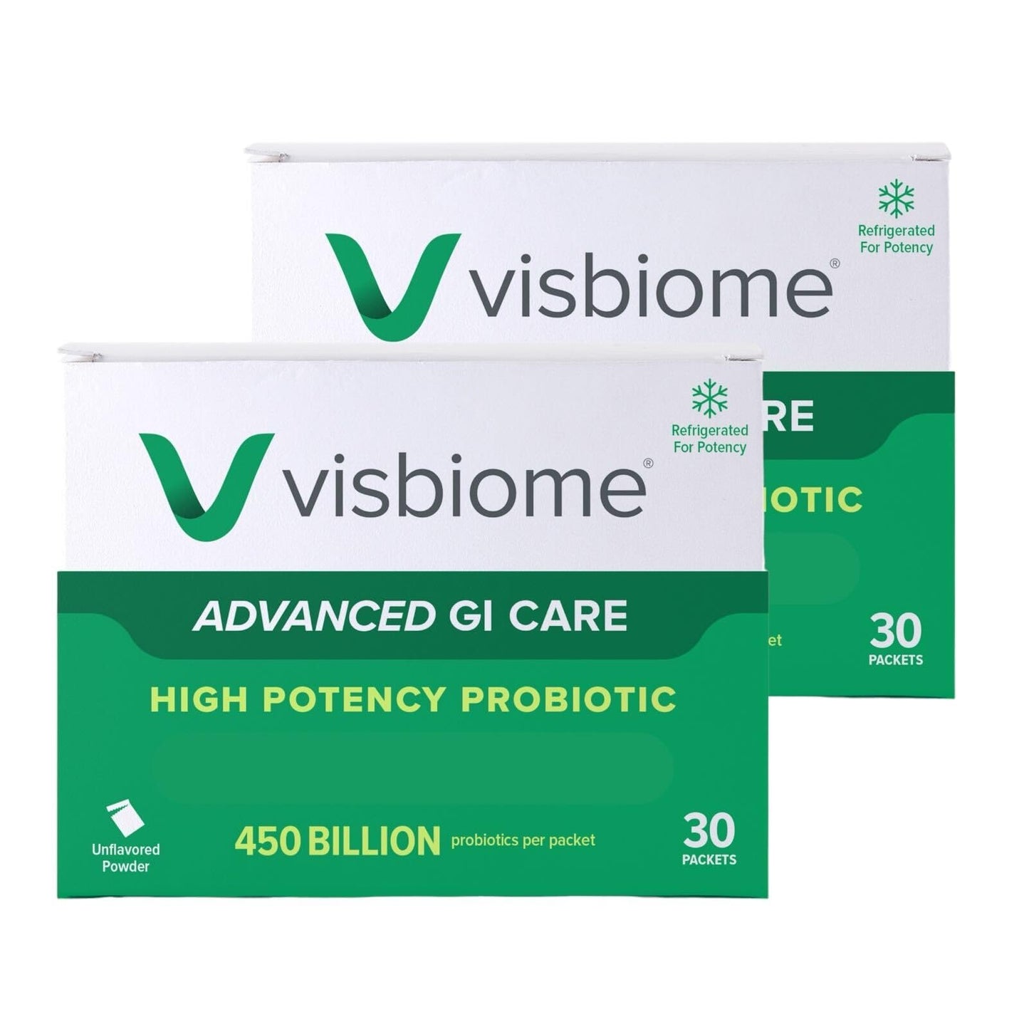Visbiome Advanced GI Care High Potency Probiotic 450 Billion CFU Live Probiotics Original De Simone Formulation, Powder, 60 Packets