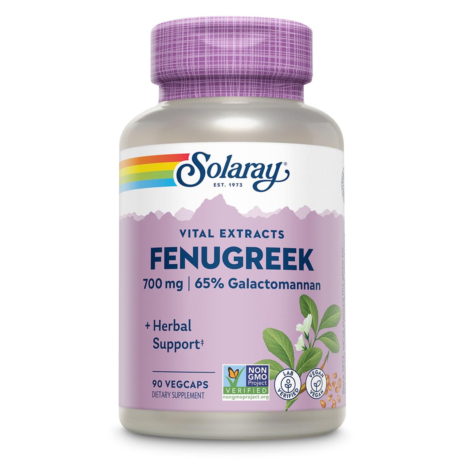 SOLARAY Fenugreek Seed Extract 700 mg Capsules, 90 VegCaps