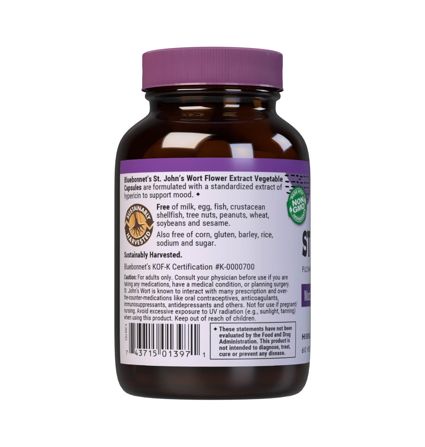 BlueBonnet St. John's Wort Flower Extract Supplement Capsules, 60