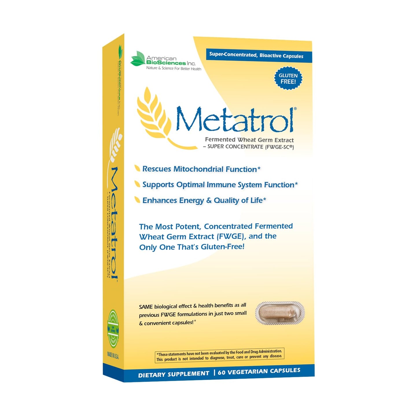 American BioSciences Metatrol Fermented Wheat Germ Extract 60 Capsules