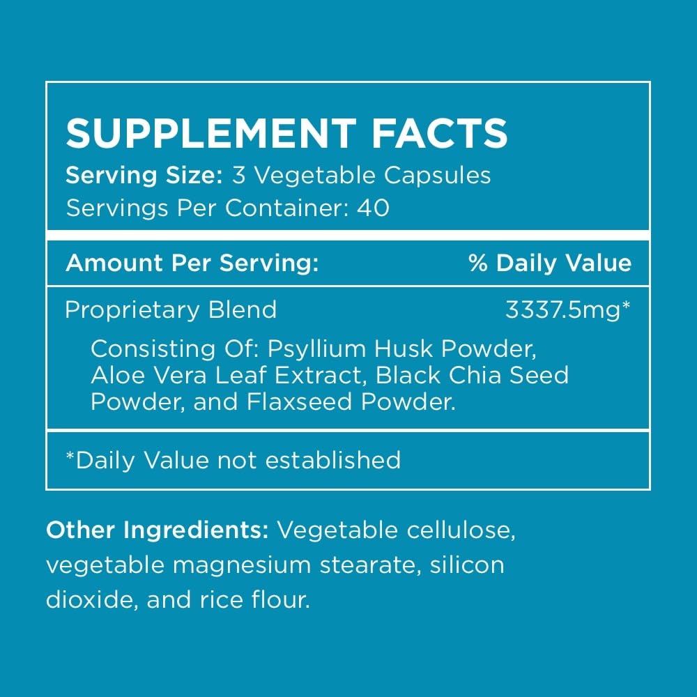 Pure for Men Stay Ready Fiber Supplement Psyllium Husk Capsule 120 Count