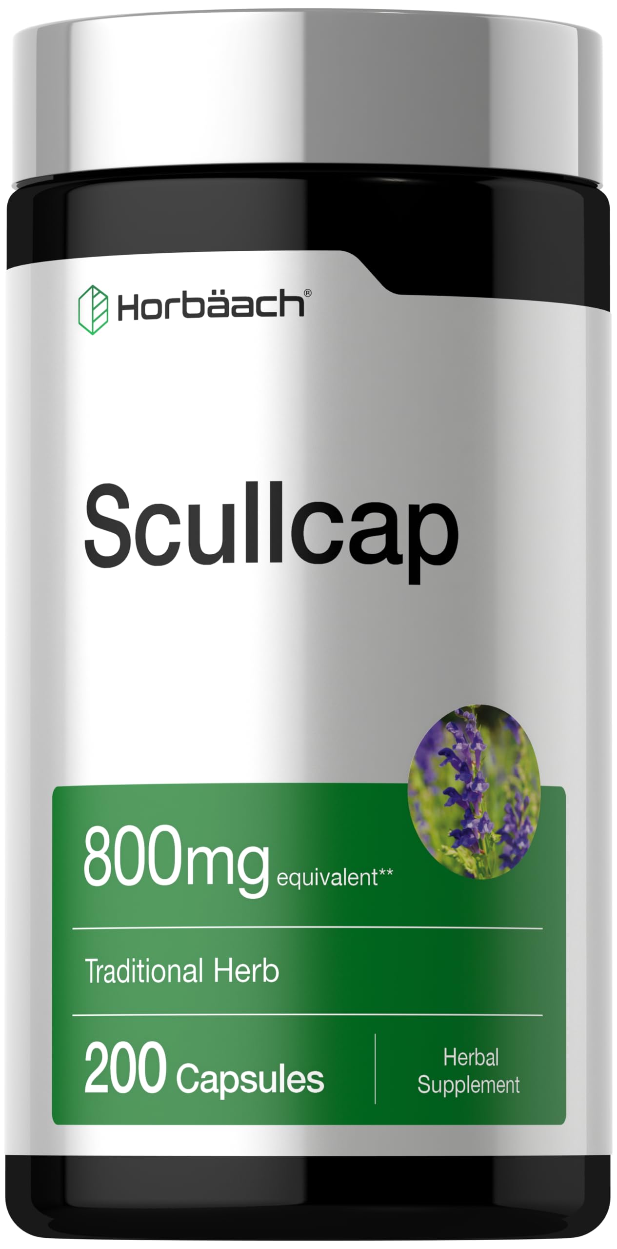 Horbäach Skullcap Herb Extract Capsules 200