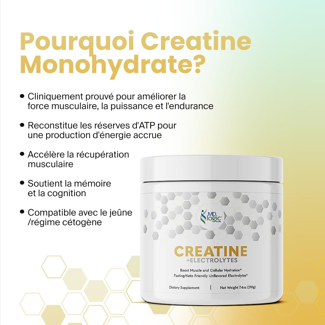 MD Logic Health Creatine + Electrolytes Powder 7.4 Ounce