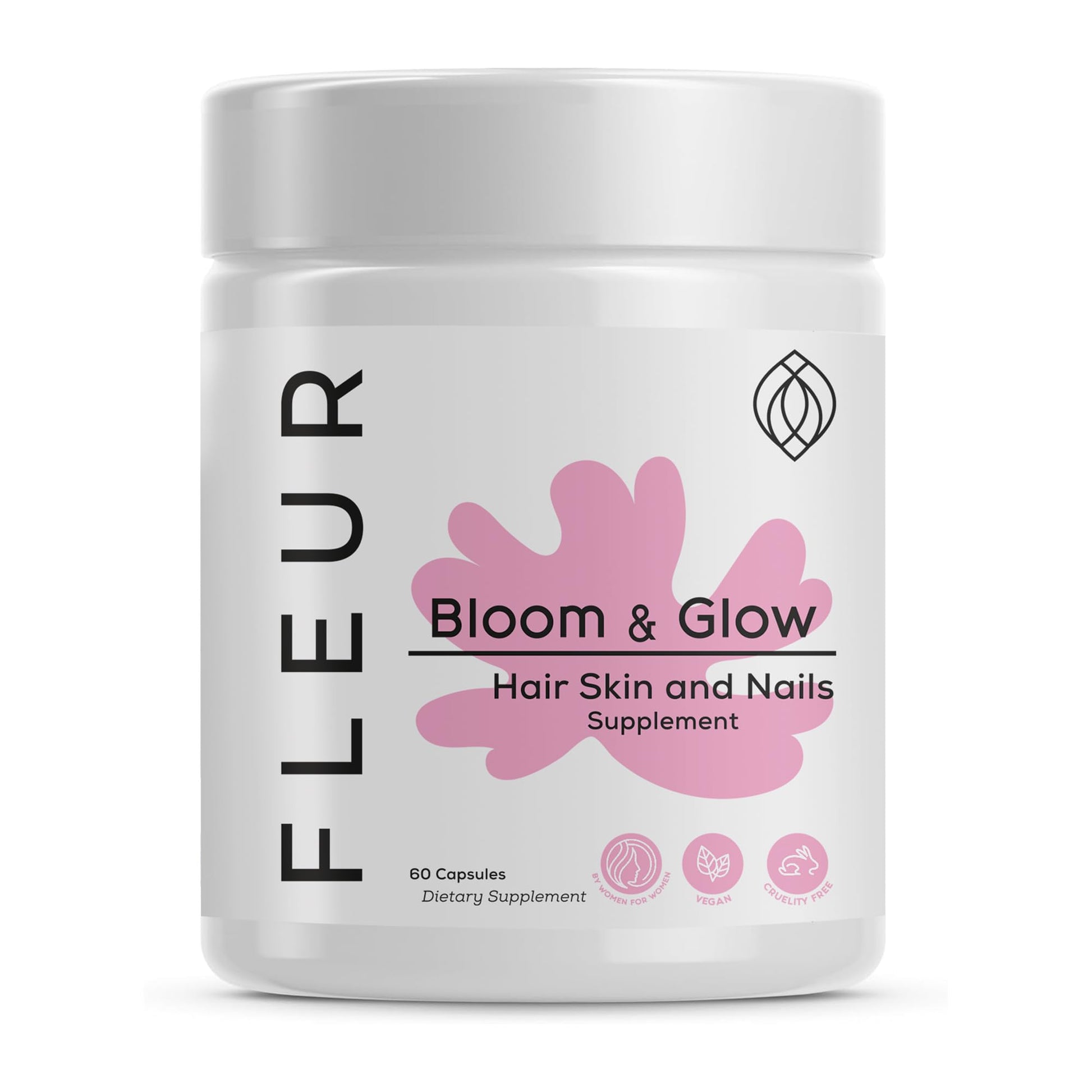 FLEUR Bloom & Glow Hair Skin and Nails Gummies, 60 Count