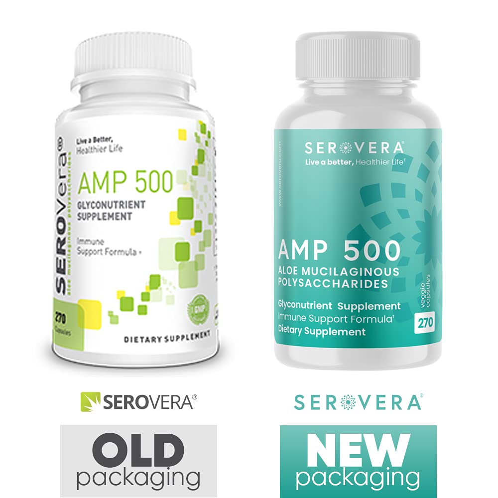SEROVERA AMP Organic Aloe Glyconutrient Supplement Capsule, 270 Count