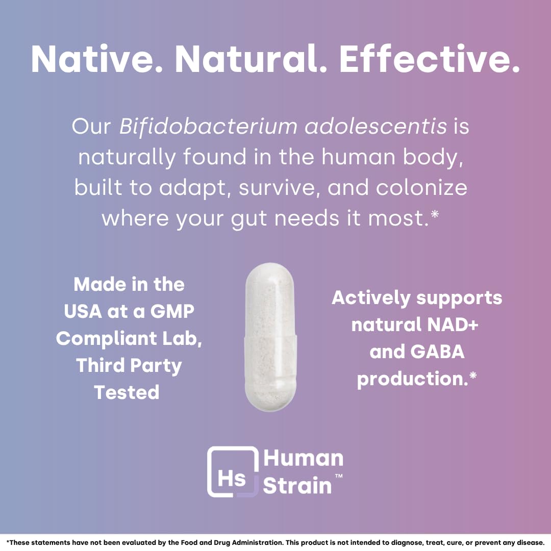 Human Strain Element Longevity Bifidobacterium Adolescentis Probiotic 60 Capsules