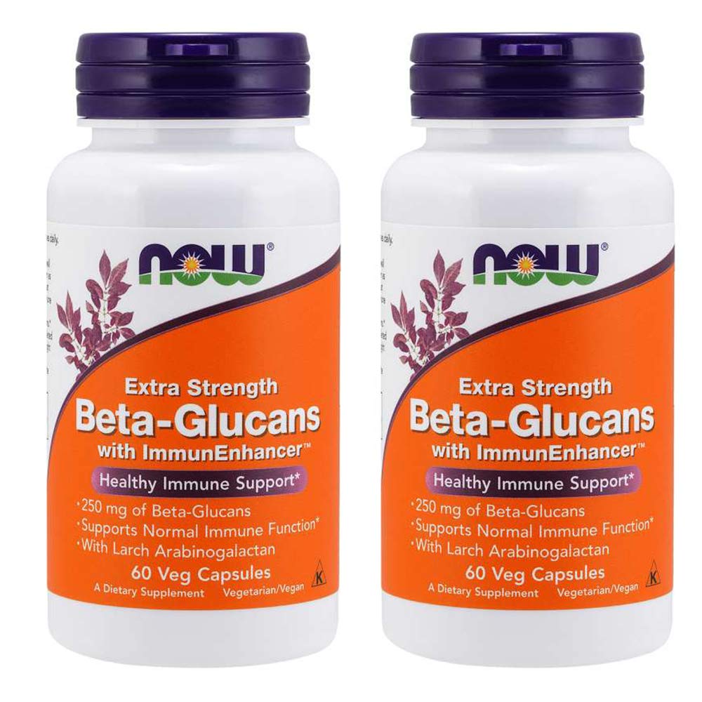 NOW Foods Beta-Glucans with ImmunEnhancer 60 VegiCaps Capsule, 120 Count