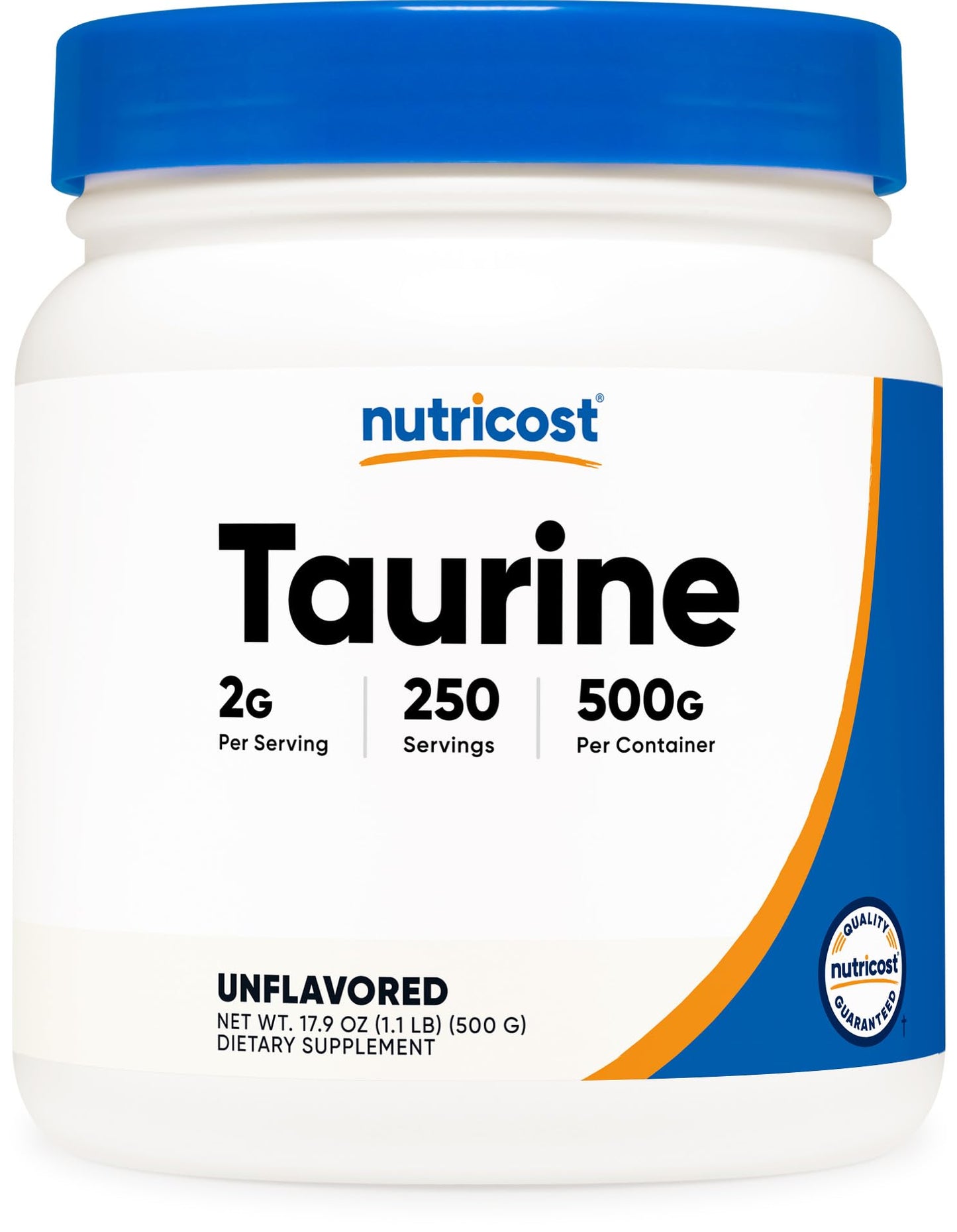 Nutricost Taurine Powder 500 Grams, 250 Servings