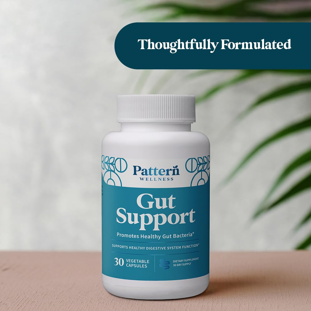 Pattern Wellness Gut Support Digestive Probiotic + Prebiotic Capsule, 30 Count