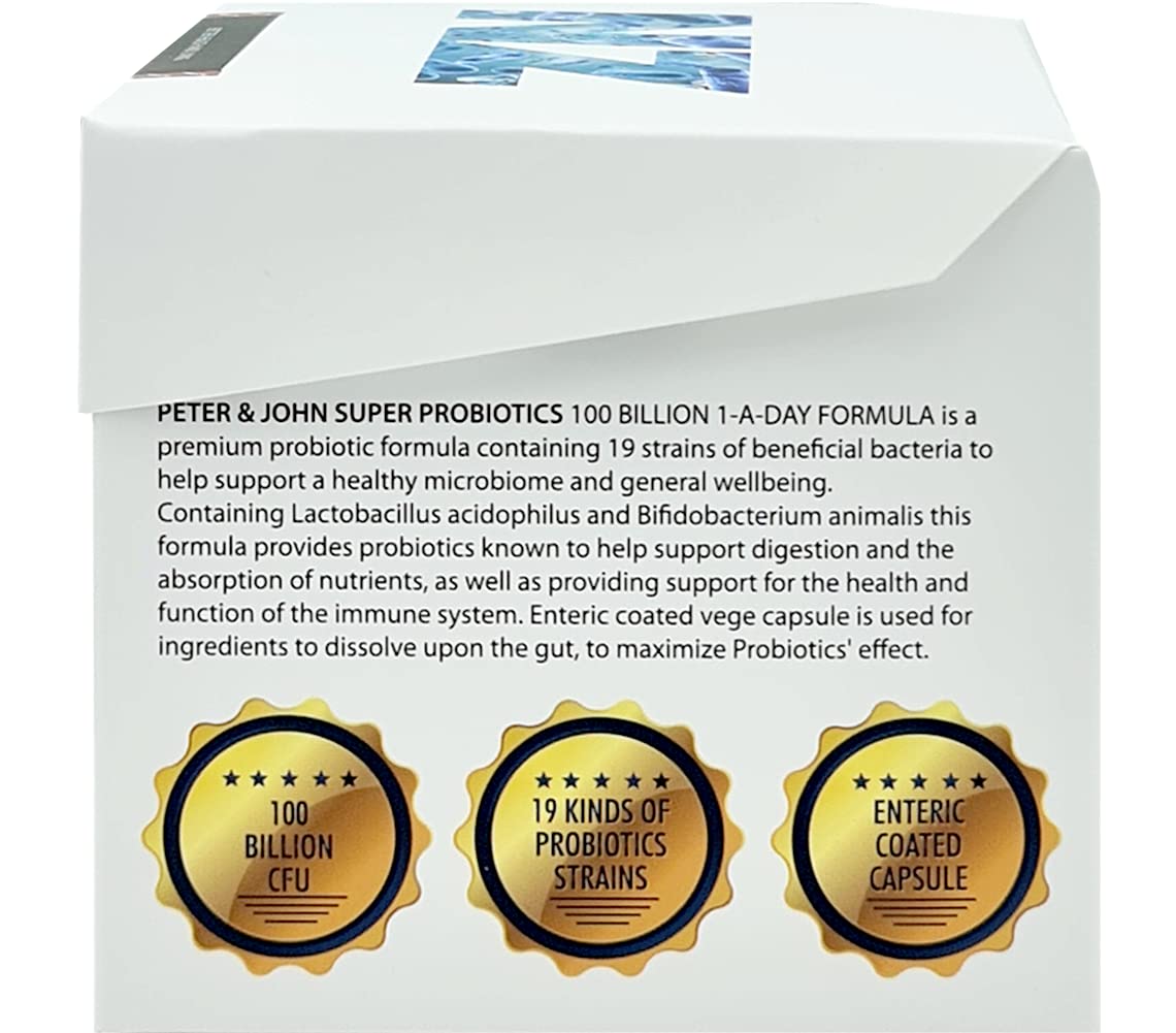 HEALTHFARM Peter John Super Probiotics 100 Billion 1-A-Day Formula 60 Capsules