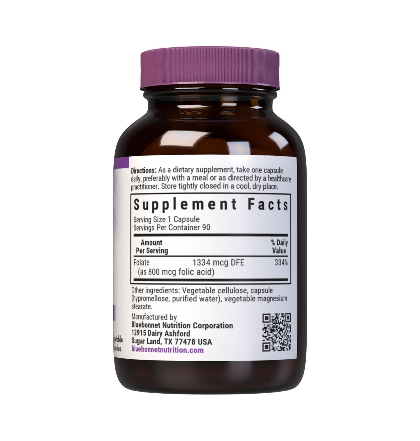BlueBonnet Folic Acid 800mcg, 90 Capsules