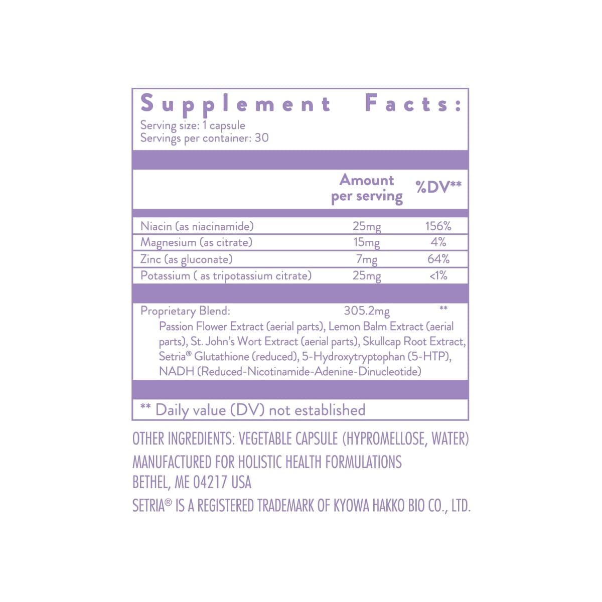 Holistic Health SeroMood Serotonin Support Capsules 30