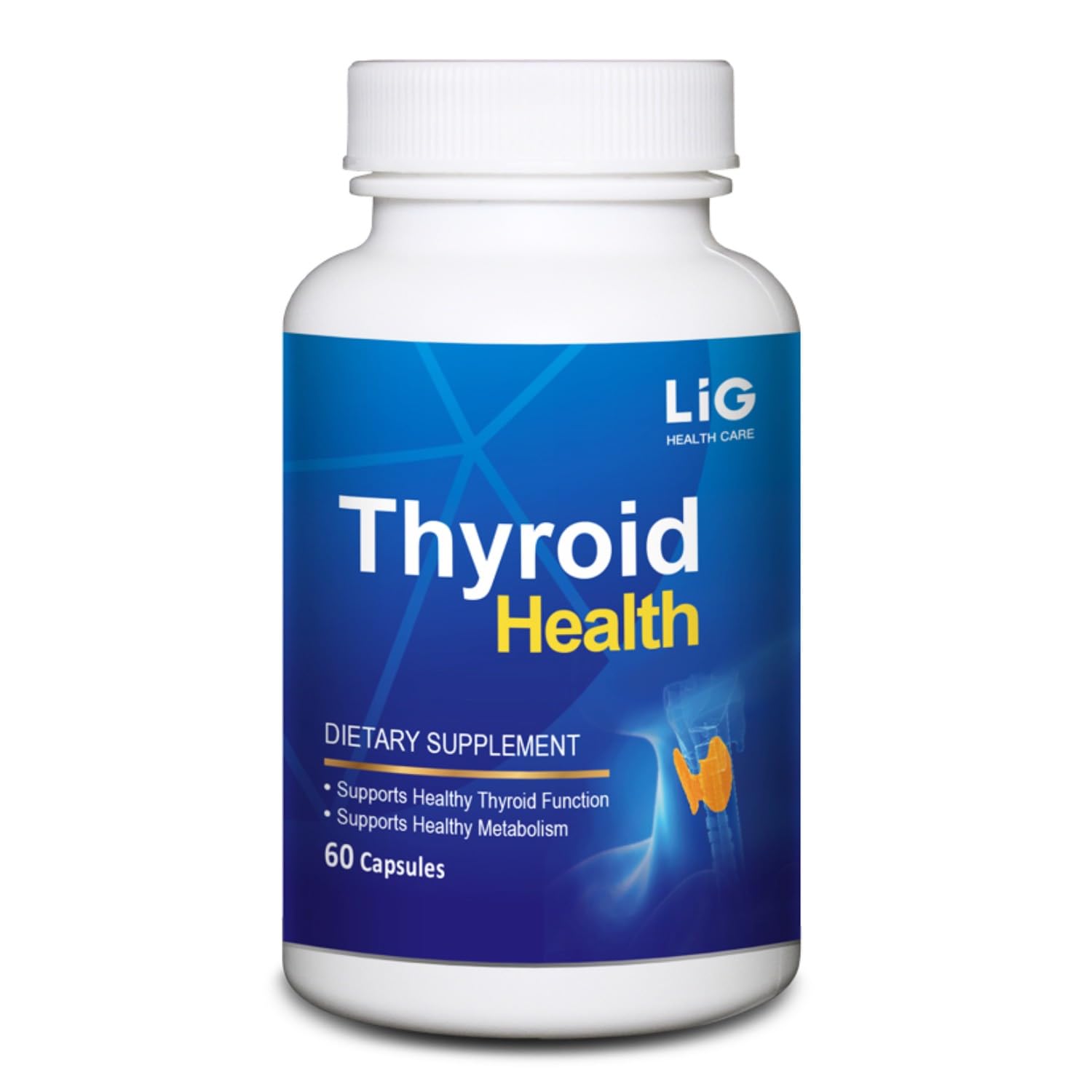LIG Health Care Thyroid Health - Natural Herbal Supplement for Thyroid Nodules & Hormone Balance - Supports Metabolism & Immune Health with Honeysuckle & Selenium, 60 Capsules