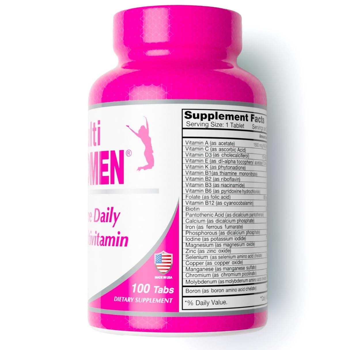 ALFA VITAMINS Women's Multivitamin Dietary Supplement with Essential Vitamins & Minerals, Amino Acids + Antioxidants, 200 Capsules