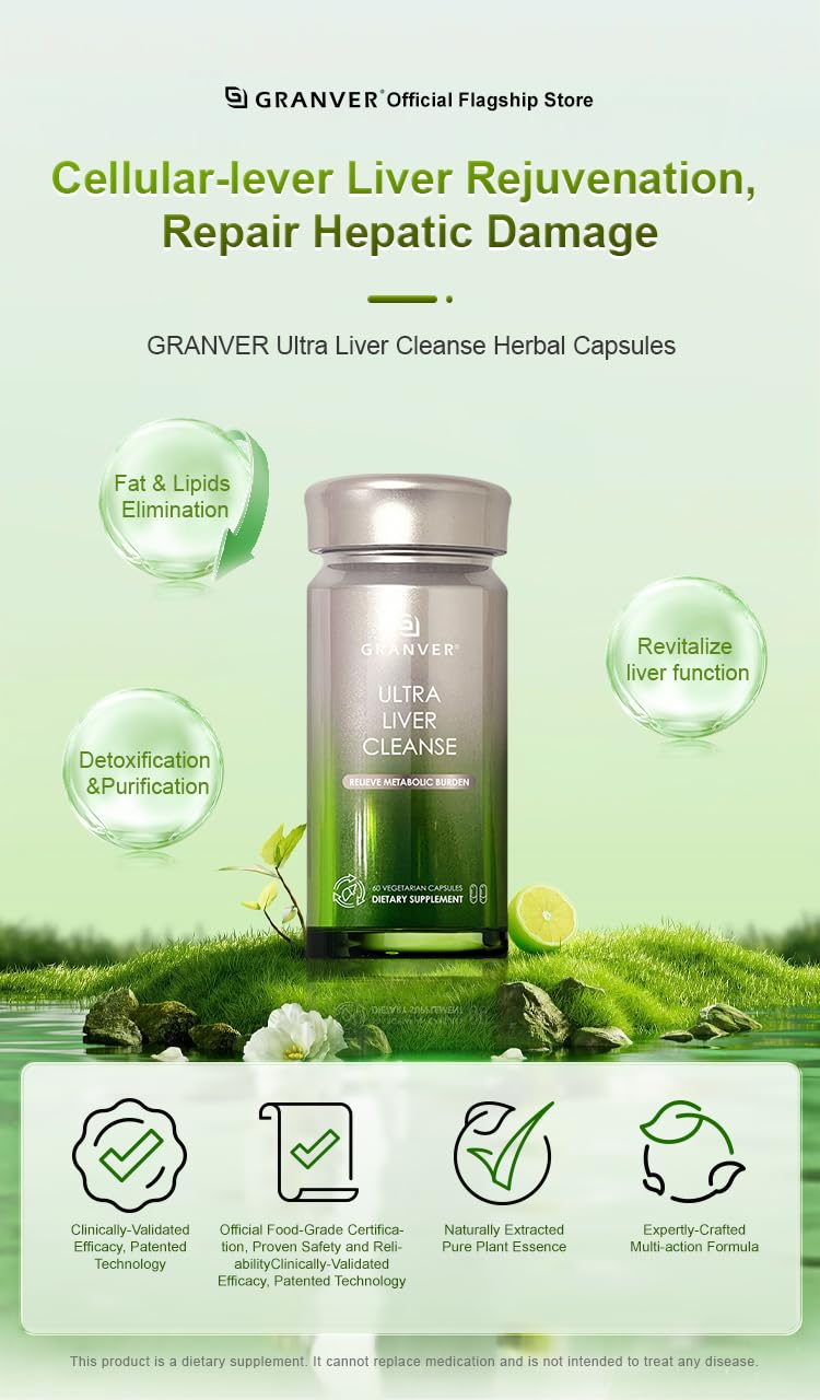 Granver Ultra Liver Cleanse Fat-Removing and Detox Liver Protection Capsule, 60 Count
