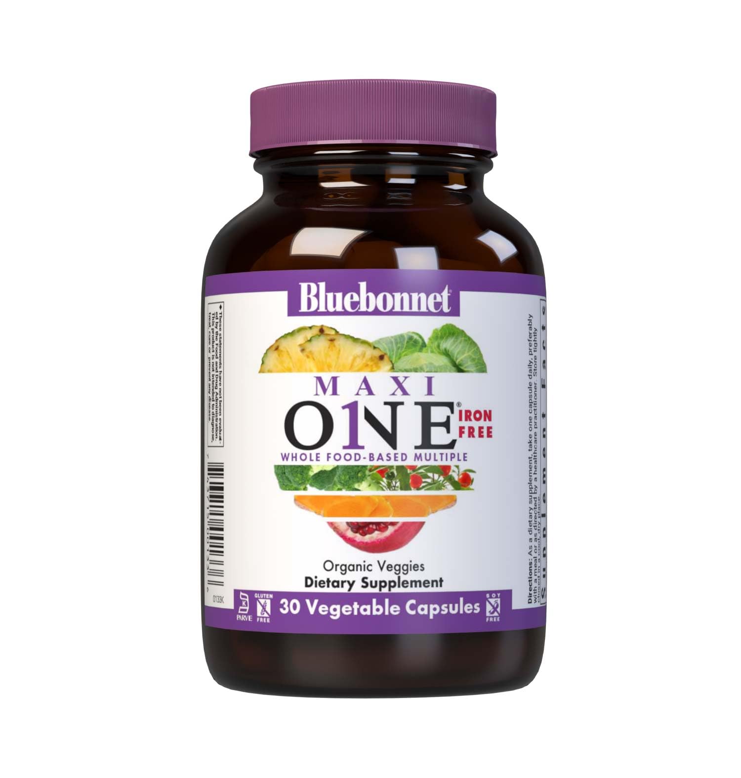 BlueBonnet Maxi One Whole Food Multiple, Enzymes, Energy, Vitality, Gluten, Kosher, Soy & Dairy-Free, Vegetarian Friendly, Non-GMO Capsules 30