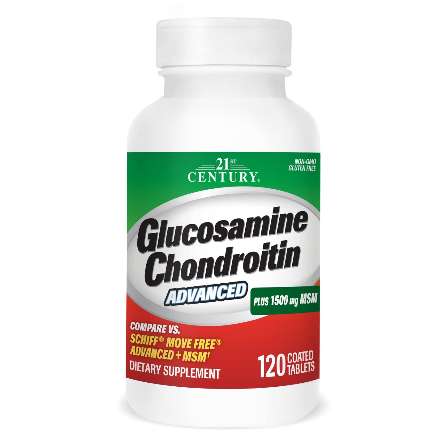 21st Century Glucosamine Chondroitin Advanced with MSM 120 Tablets