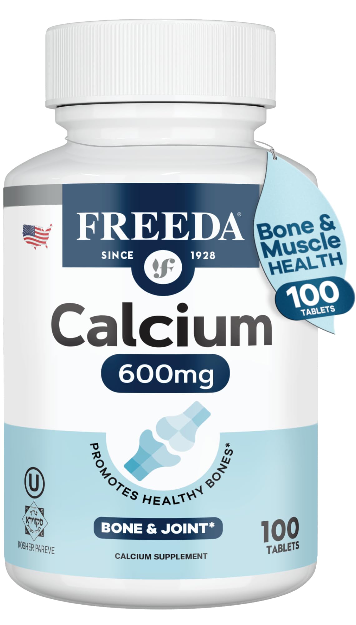FREEDA Calcium 600 mg Tablet, 100 Count