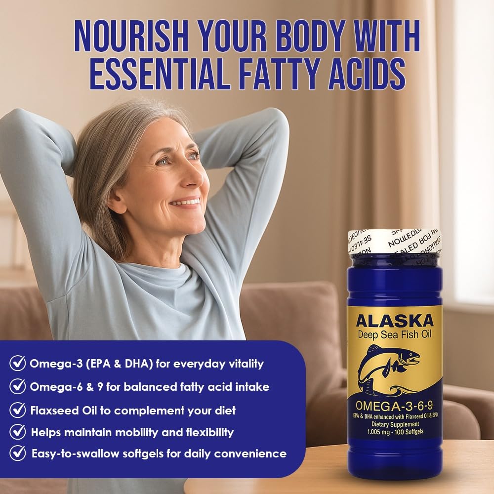 NCB NCB TECHNOLOGY Alaska Deep Sea Fish Oil Omega 3-6-9 Softgels, 100 Softgels
