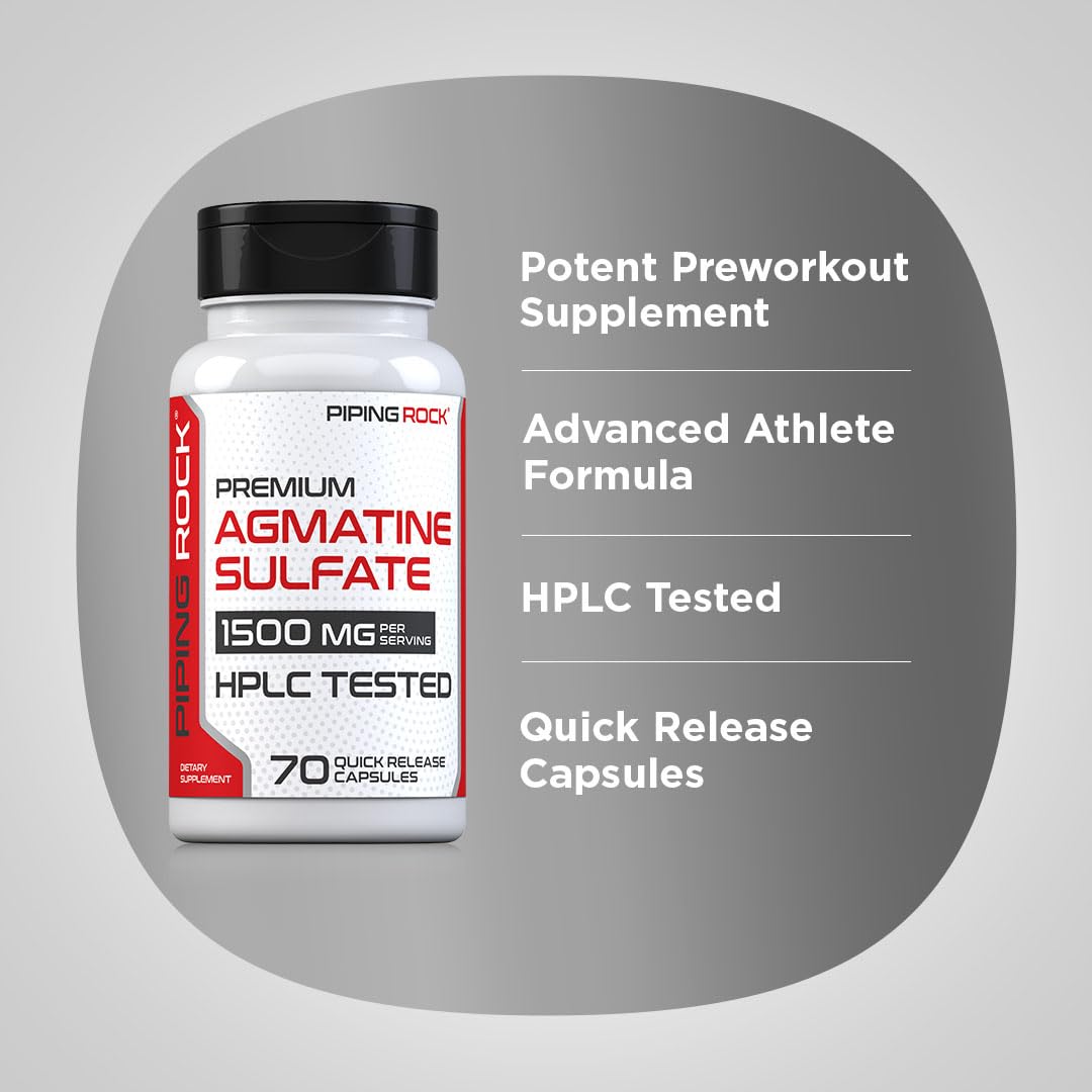 Piping Rock Agmatine Sulfate Capsules 70 Count