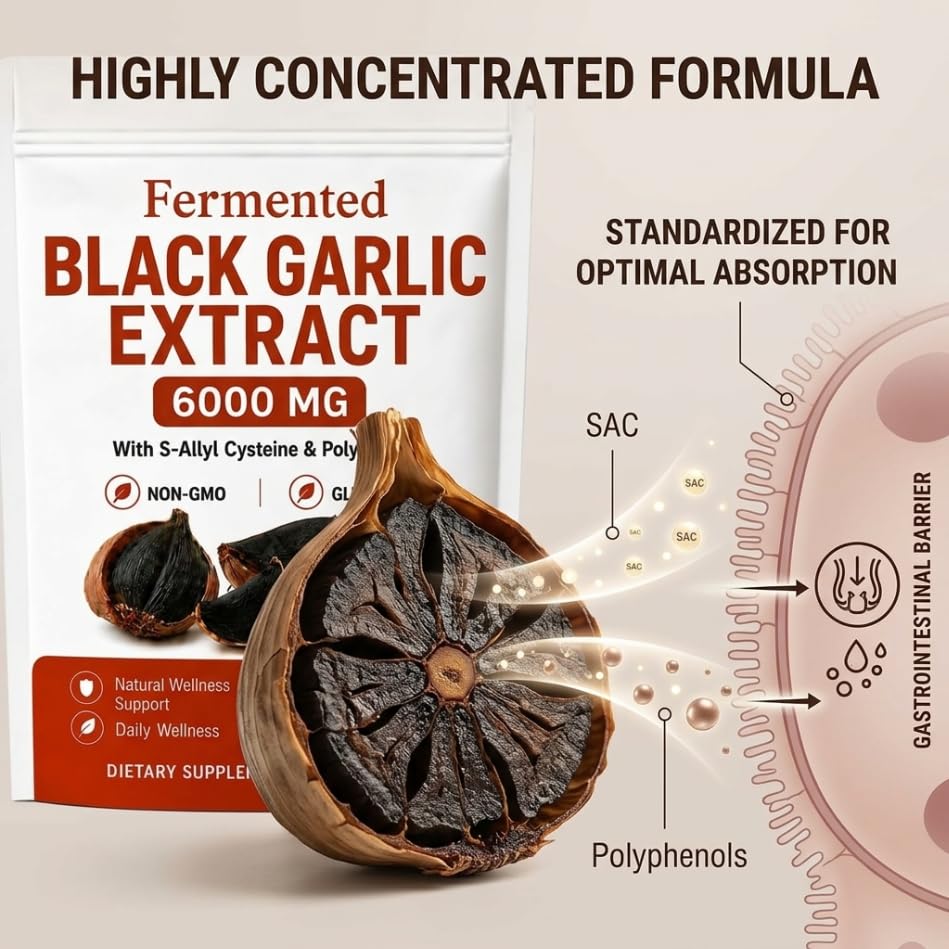 LANZF Fermented Black Garlic Extract Softgel 300 Count