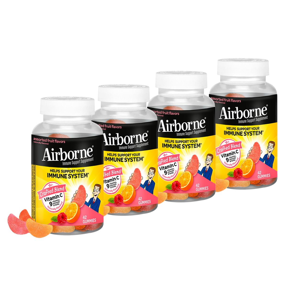 Airborne Vitamin C 750mg Immune Support Gummies, 168 Count