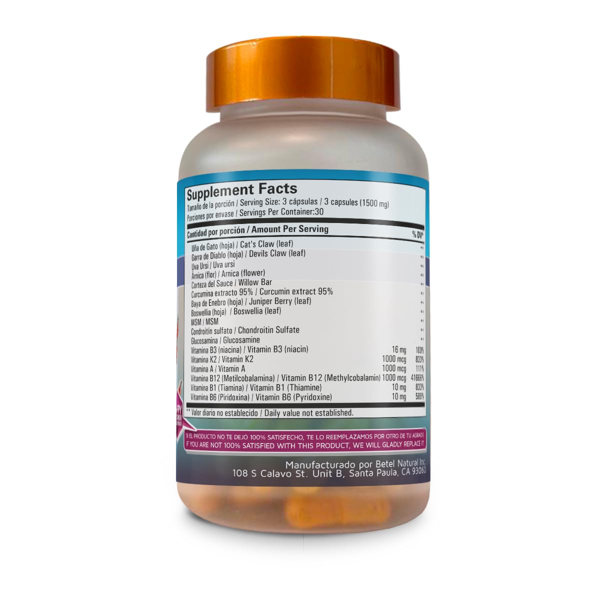 Betel Natural Artrimax Premium Arnica, Curcuma, Glucosamine Capsule 1 Count