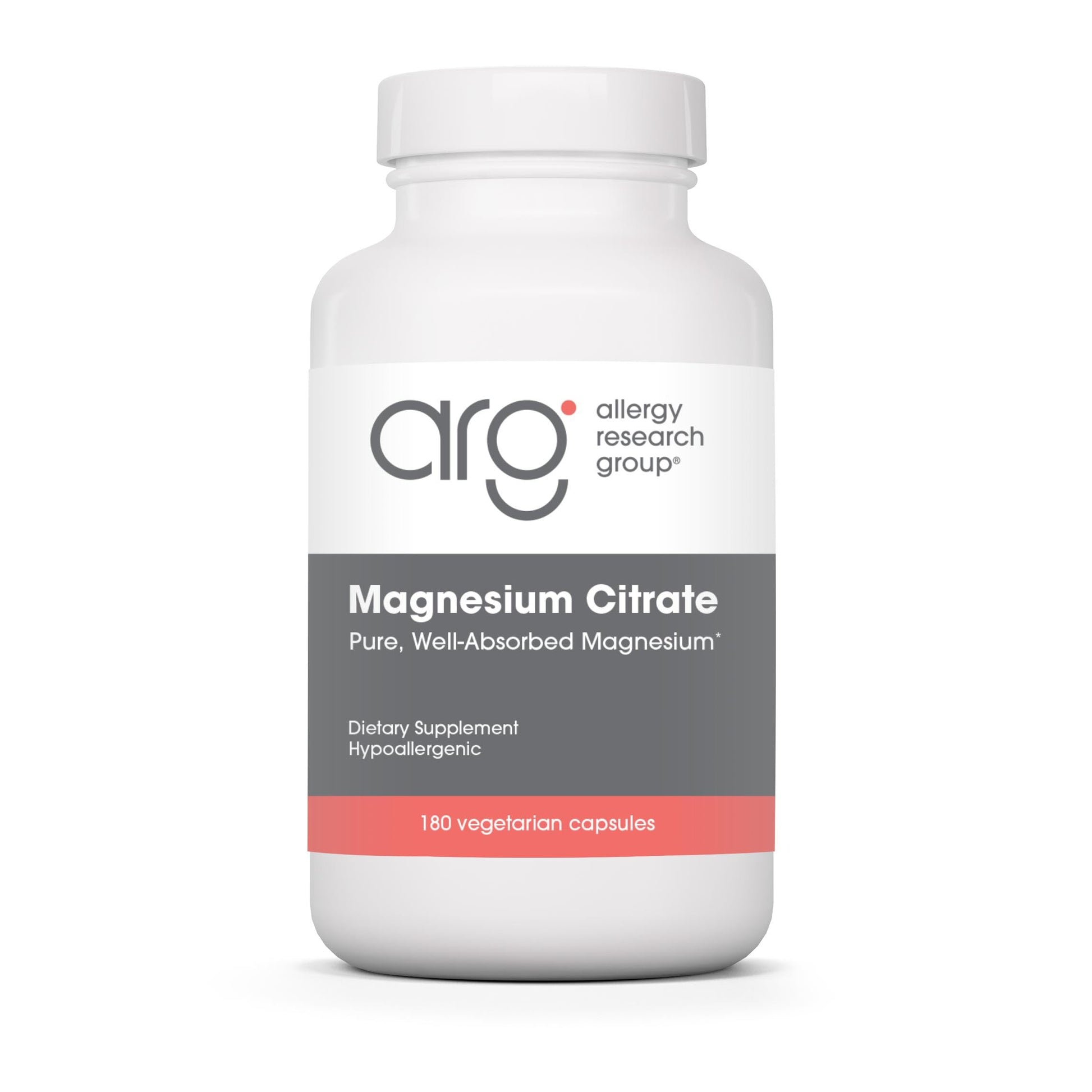 Allergy Research Group Magnesium Citrate Capsules 180 Capsules