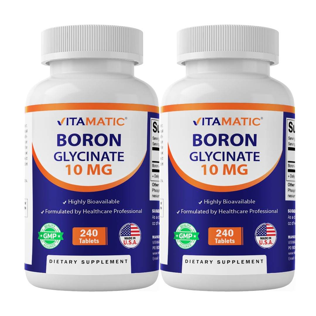 Vitamatic Chelated Boron (as Glycinate) 10mg Tablets, 480 Count