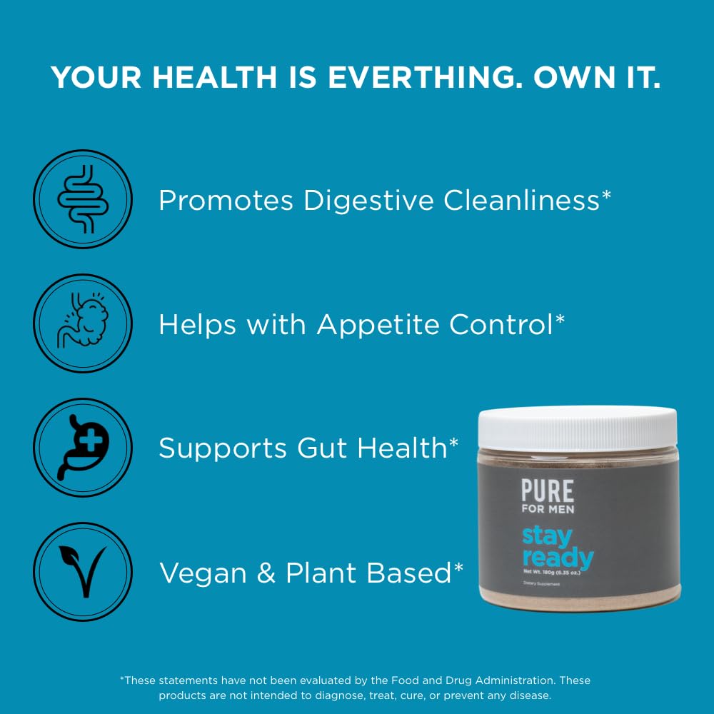 Pure for Men Original Cleanliness Stay Ready Fiber Supplement Powder 6.35 oz