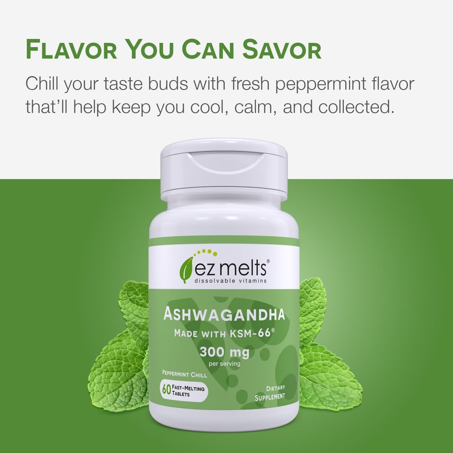 EZ Melts Dissolvable KSM-66 Ashwagandha Tablets, 240