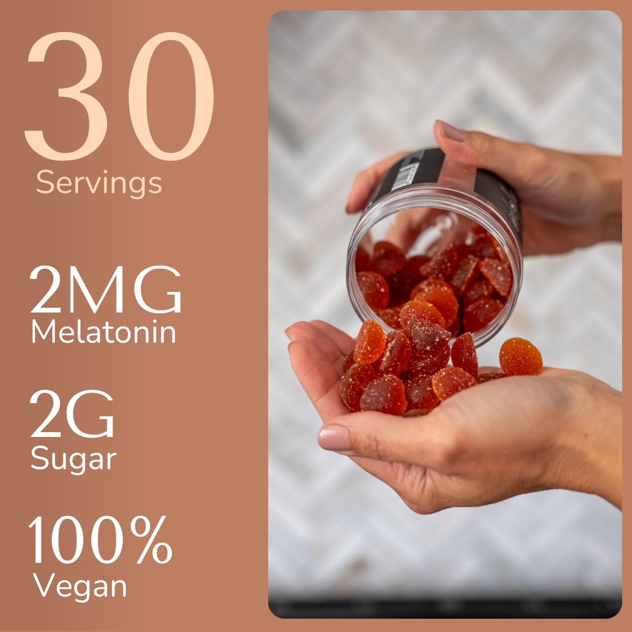 Lune Nightly Extended Release Sleep Gummies - 2mg Melatonin with 5-HTP, Valerian Root & Turmeric - All Night Sleep Support, Blood Orange Flavor, 100% Vegan, 1 Count