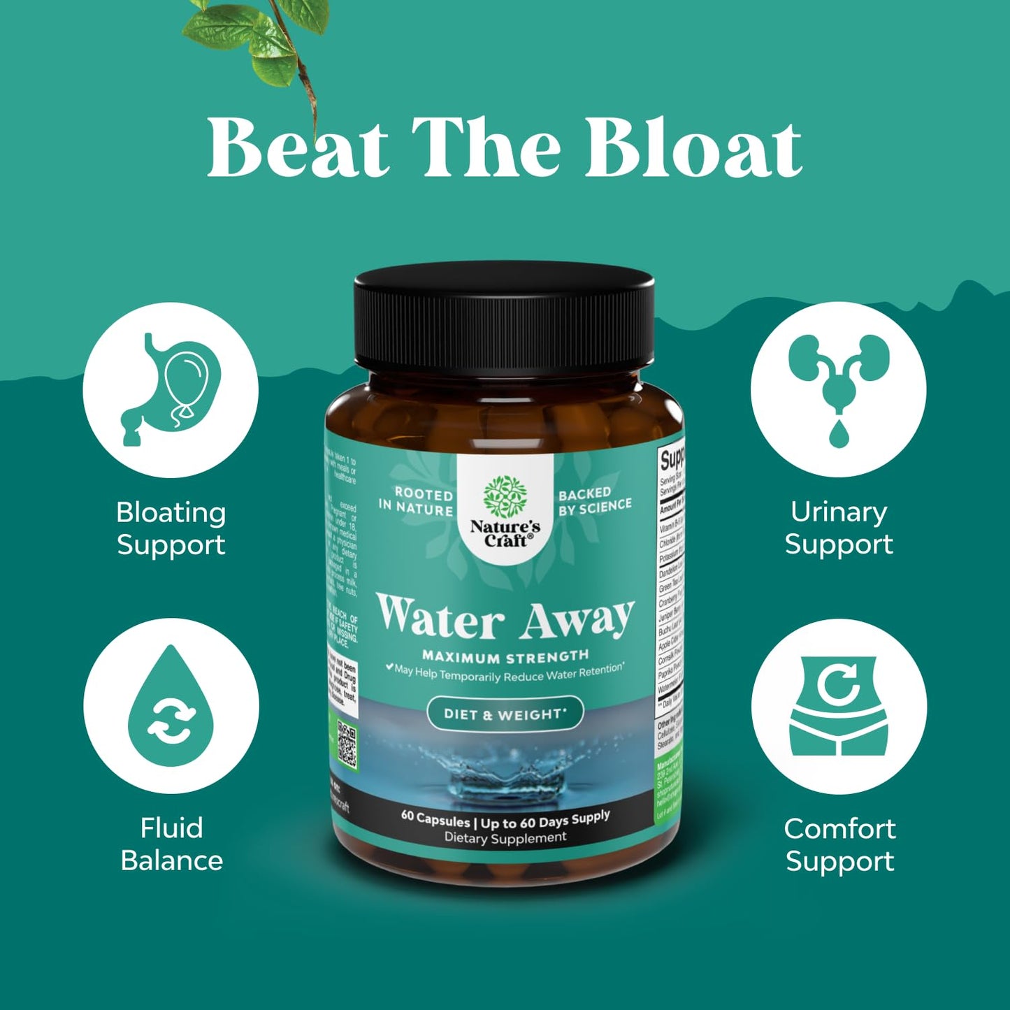 Natures Craft Water Away Capsule 60 Count