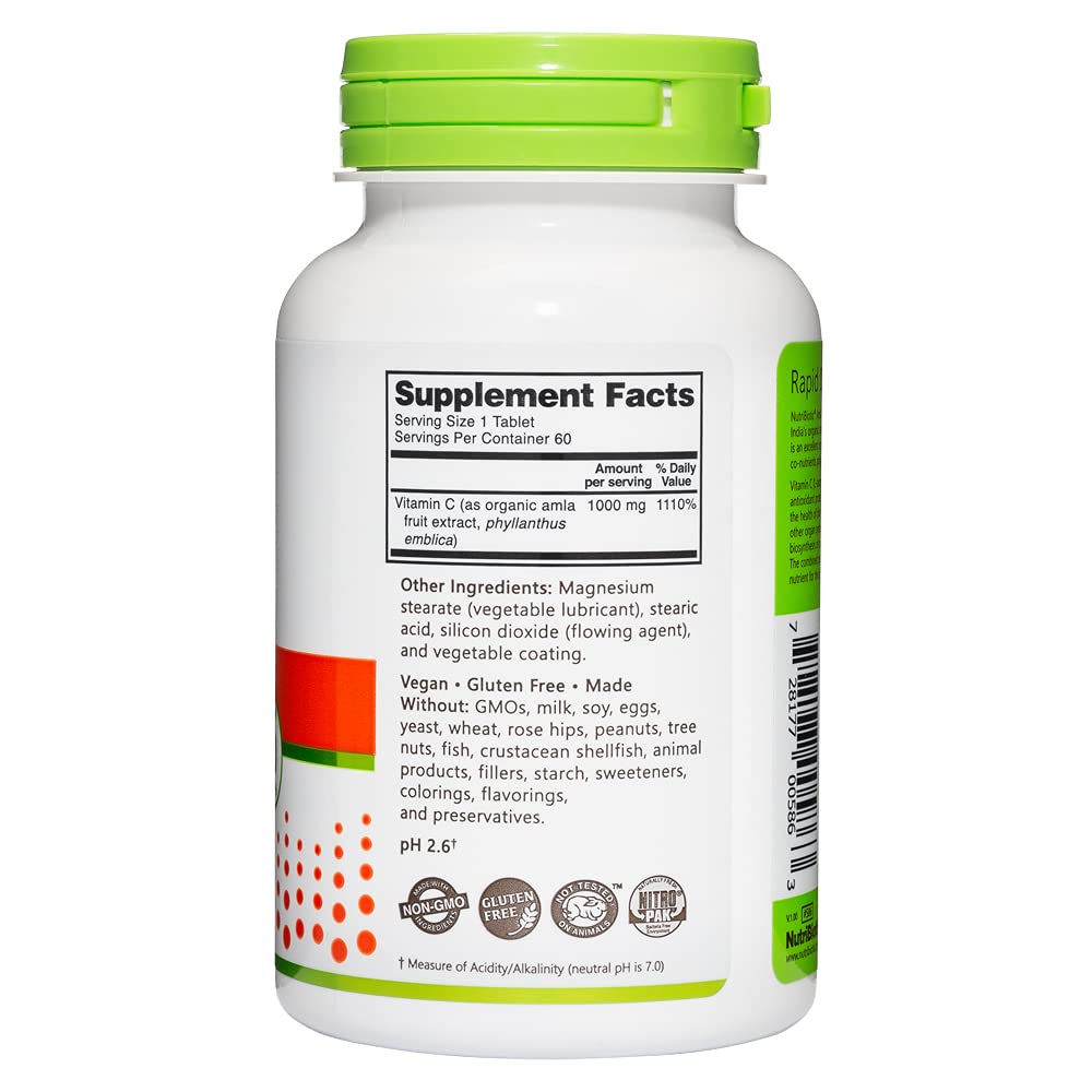 NutriBiotic Amla Vitamin C Tablet, 60 Tablets